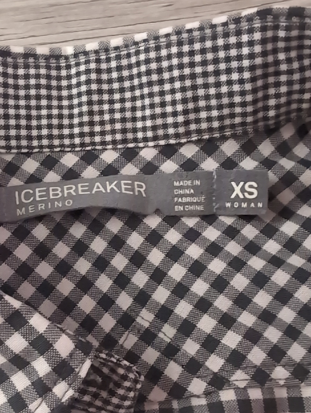 Icebreaker Black and White Gingham Merino Shirt